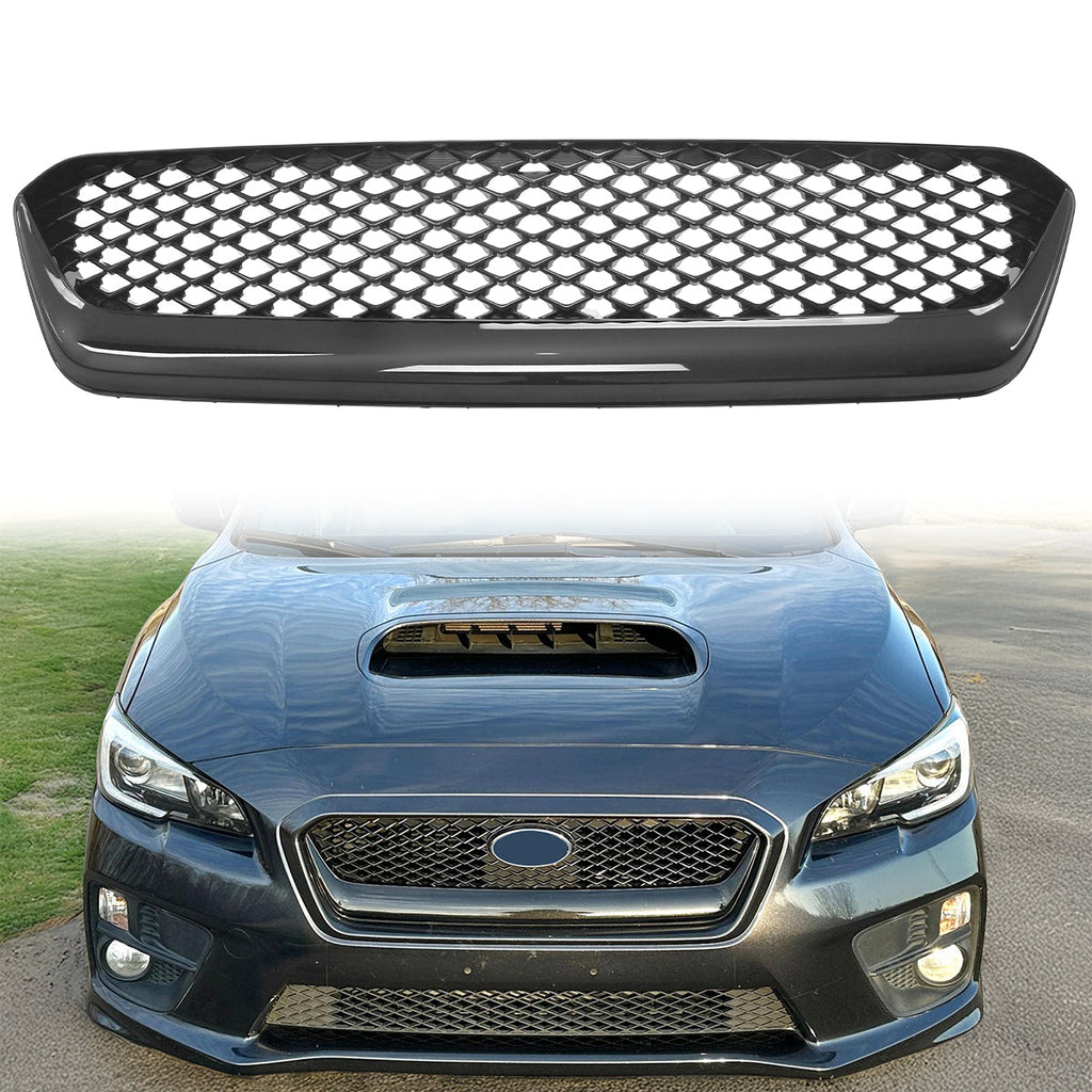 2015-2017 Subaru WRX Gloss Black JDM Style Front Bumper Grille ABS