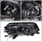 99-01 BMW 3-Series 3D Crystal Halo Projector LED Headlights Black