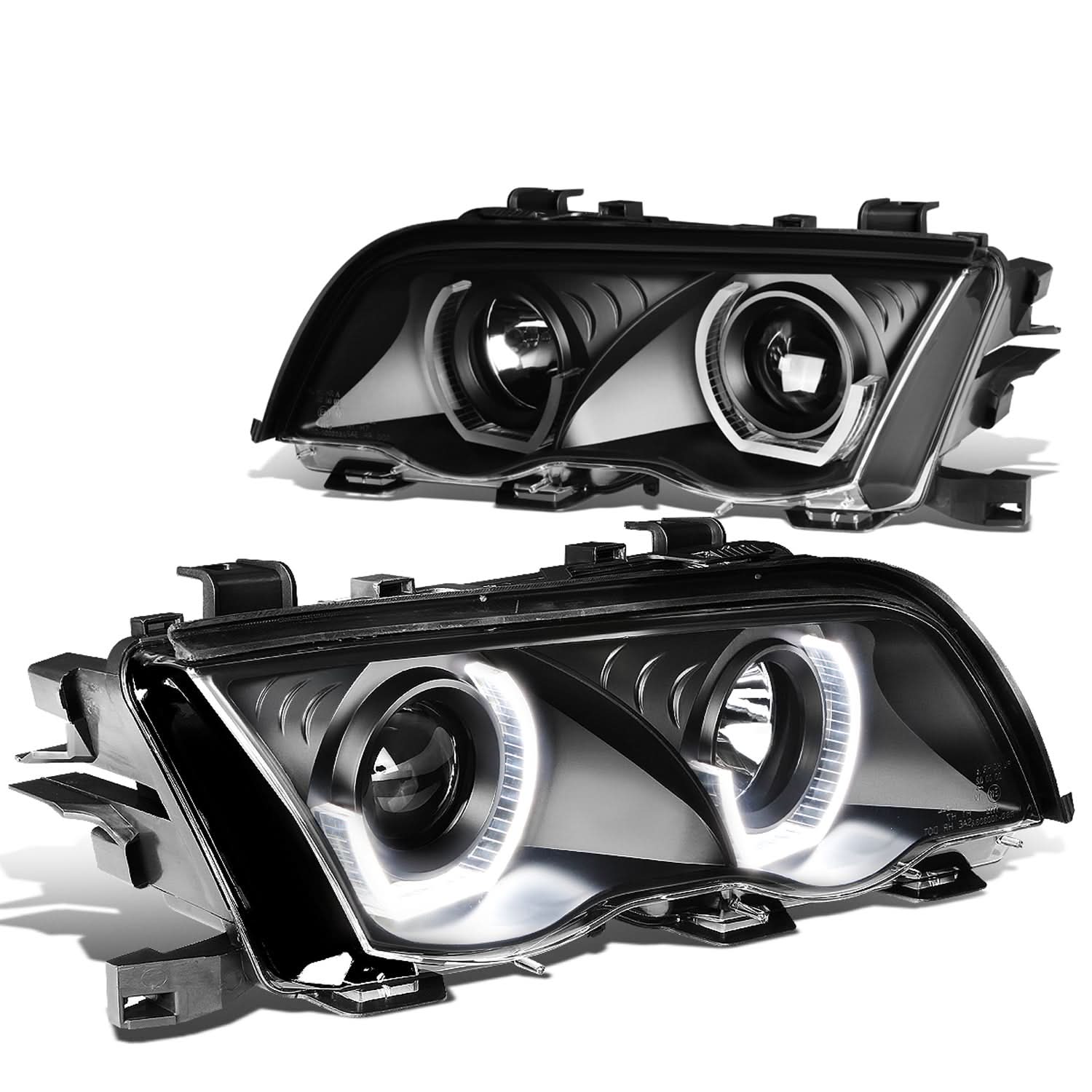 99-01 BMW 3-Series 3D Crystal Halo Projector LED Headlights Black