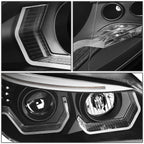 04-07 BMW 525I 530I 545I 550I 3D Halo Projector LED Headlights Black