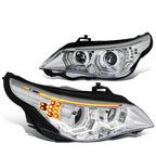 04-07 BMW 5 Series LED Headlights Chrome Housing H1/H7 Bulbs