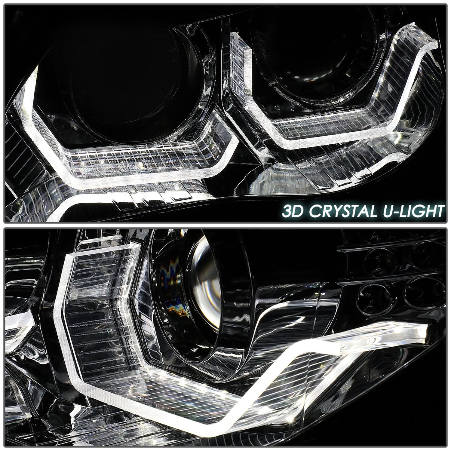 04-07 BMW 5 Series LED Headlights Chrome Housing H1/H7 Bulbs