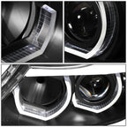 06-12 BMW 3-Series E90 3D Crystal Halo Projector Sequential Headlights