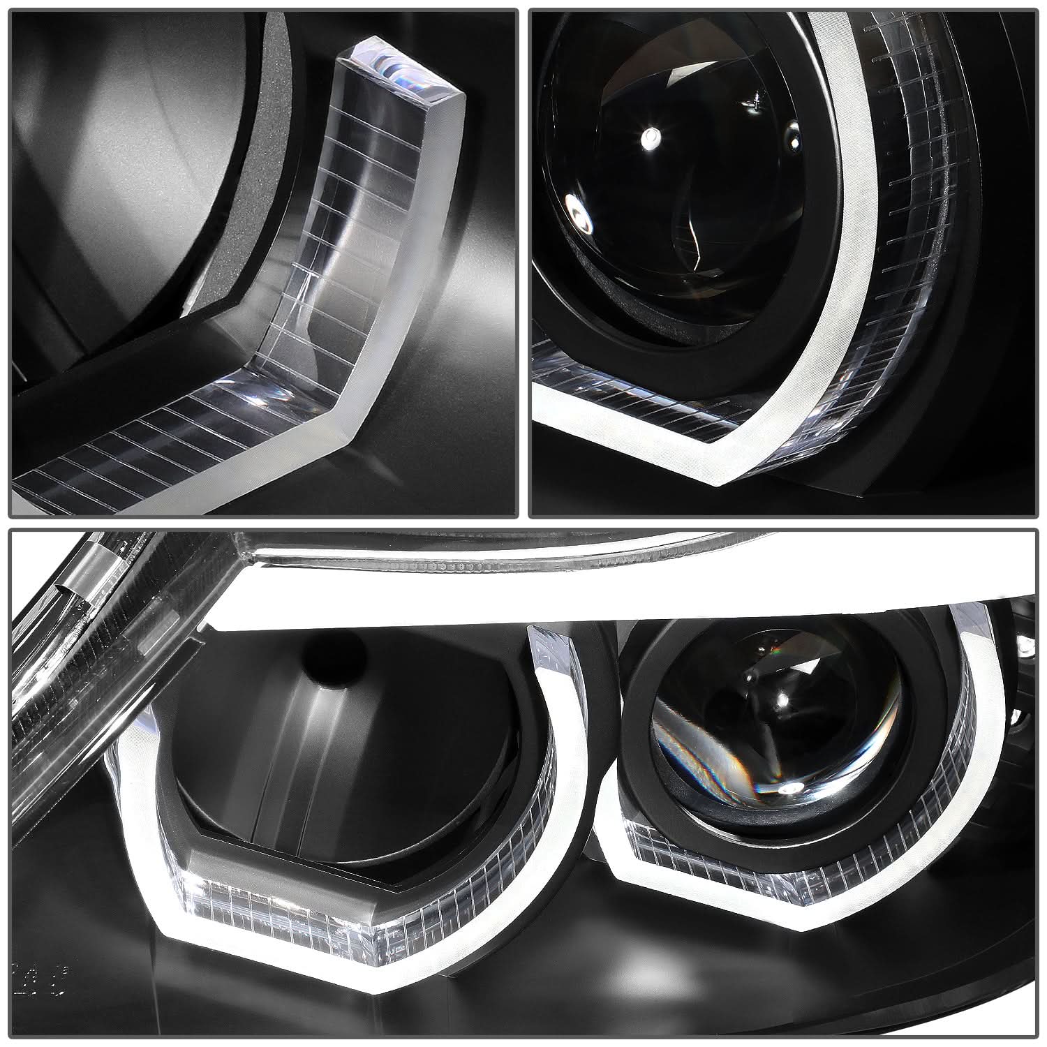 06-12 BMW 3-Series E90 3D Crystal Halo Projector Sequential Headlights
