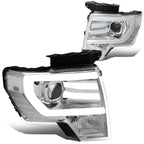 2009-2014 Ford F-150 3D LED Projector Headlights Chrome Housing