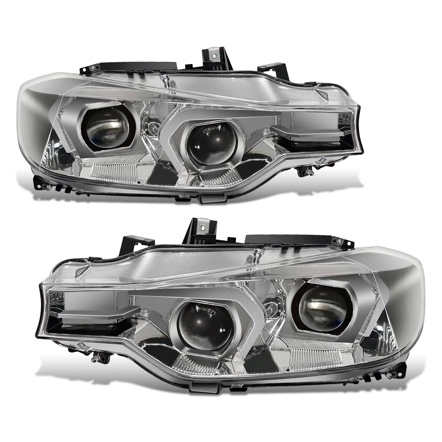 2012-2015 BMW 3-Series 3D LED Swoosh Projector Switchback Headlights