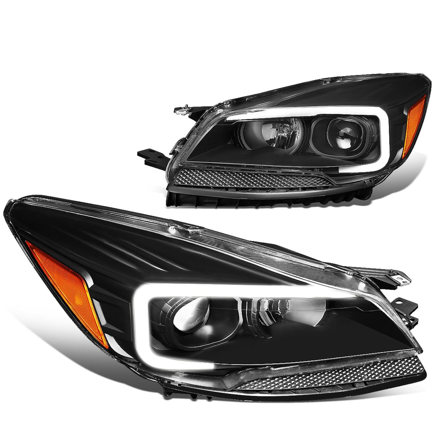 2013-2016 Ford Escape 3D LED DRL Projector Headlights Black Housing