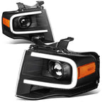 07-14 Ford Expedition 3D LED DRL Projector Headlights Black Housing