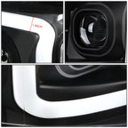 2004-2008 Ford F-150 3D LED C-Bar Headlights Black Housing Clear Corner