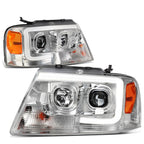 04-08 Ford F-150 / 06-08 Lincoln Mark LT 3D LED C-Bar Headlights Chrome