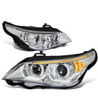 04-07 BMW 5 Series 3D LED Projector Headlights - Chrome Housing