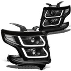 15-18 Chevrolet Suburban/Tahoe 3D LED Projector Headlights Black