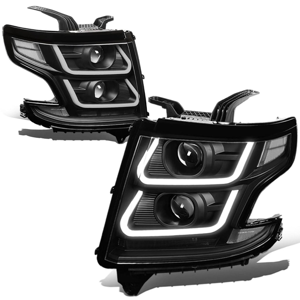 15-18 Chevrolet Suburban/Tahoe 3D LED Projector Headlights Black