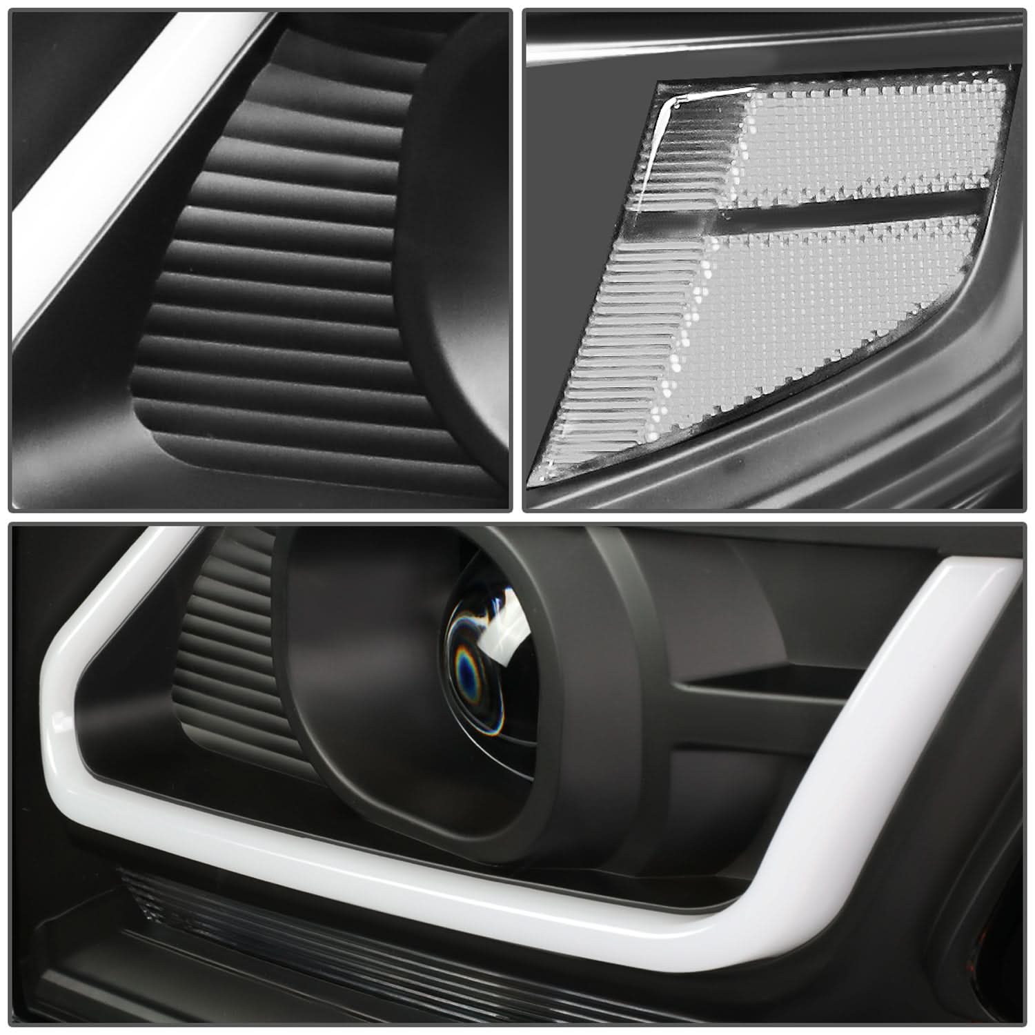 15-18 Chevrolet Suburban/Tahoe 3D LED Projector Headlights Black