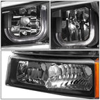 03-07 Chevrolet Silverado J-Halo LED DRL Headlights 4PC Black