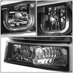 03-07 Chevrolet Silverado J-Halo LED DRL Headlights 4PC Black Clear