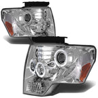 09-14 Ford F-150 LED Halo Projector Headlights Chrome Housing