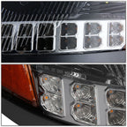 2004-2018 Volvo VN VNL LED Projector Headlights - Black Housing