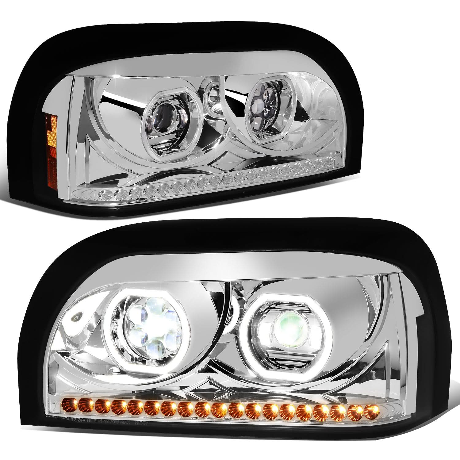 96-10 Freightliner Century Projector Headlights - Clear