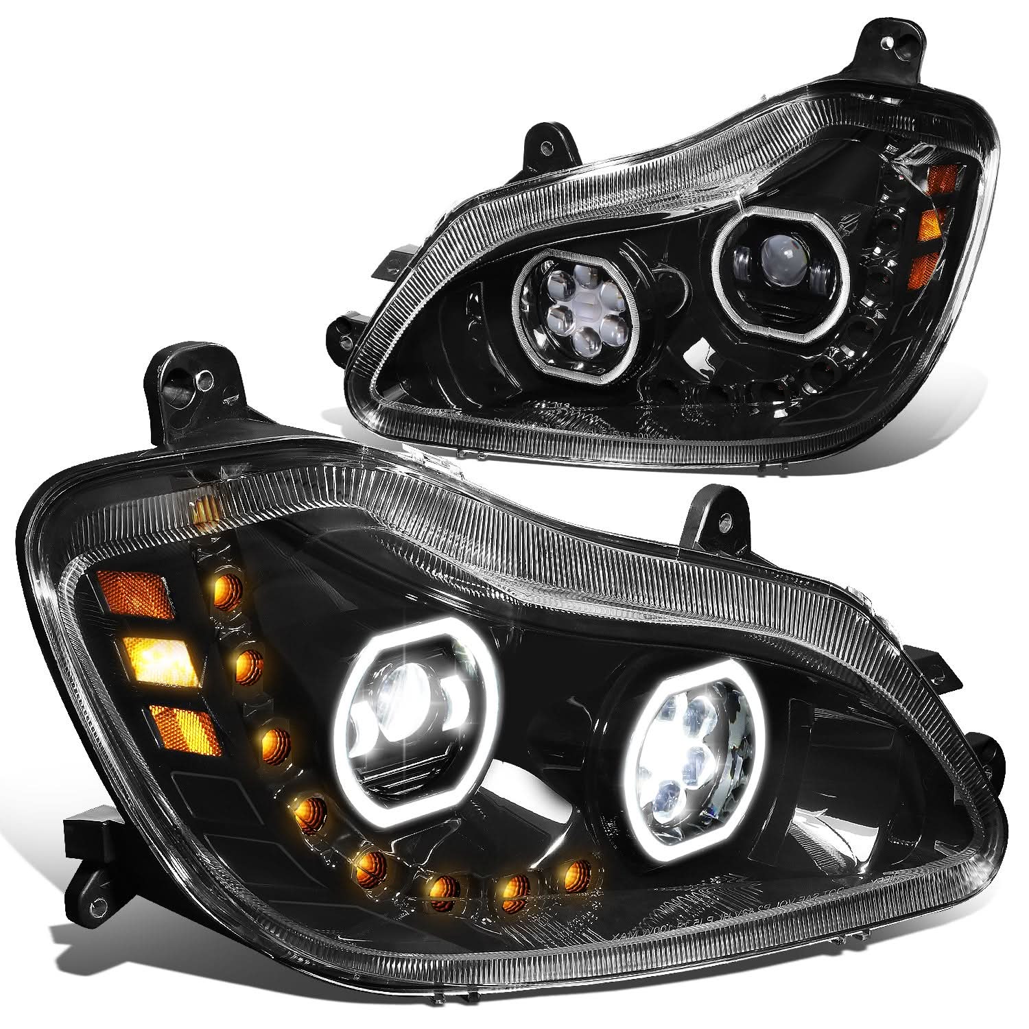 13-21 Kenworth T680 Projector Headlights - Black