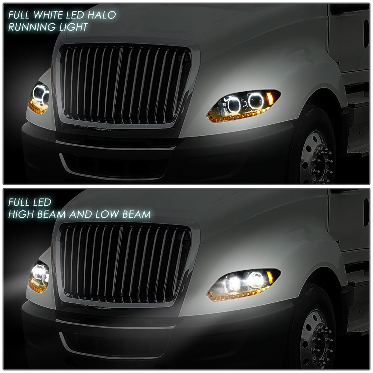 2017-2021 International Harvester LT625 Black Headlights