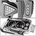 81-88 Peterbilt 359 / 87-07 379 / 08-21 389 LED Headlights - Black