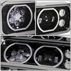 81-88 Peterbilt 359 / 87-07 379 / 08-21 389 LED Headlights - Black