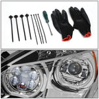 18-20 Freightliner Cascadia Halo LED DRL Headlights - Black Housing