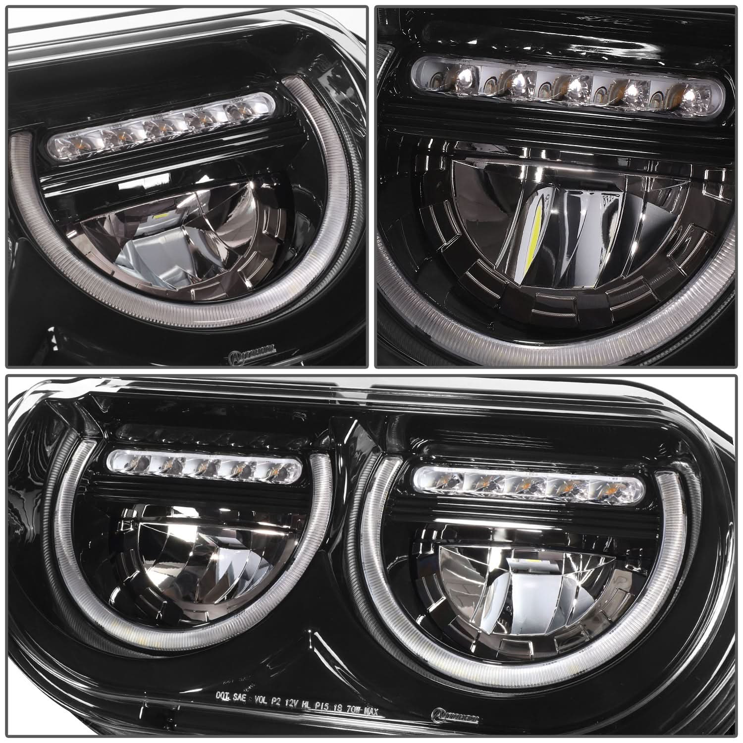 2008-2014 Dodge Challenger Black Housing Headlights