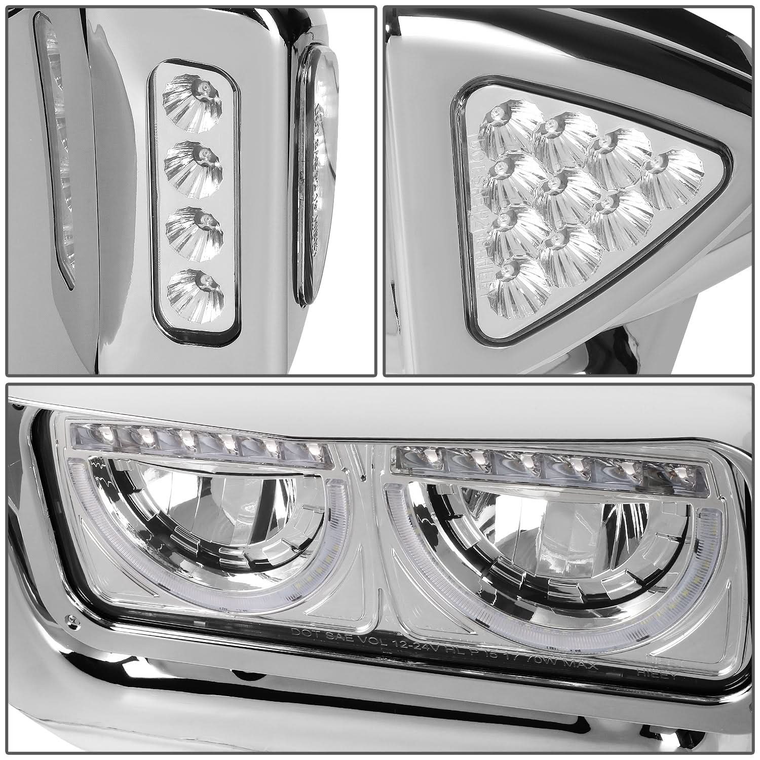 Chrome Headlights for 81-88 Peterbilt 359 / 87-07 379 / 08-21 389