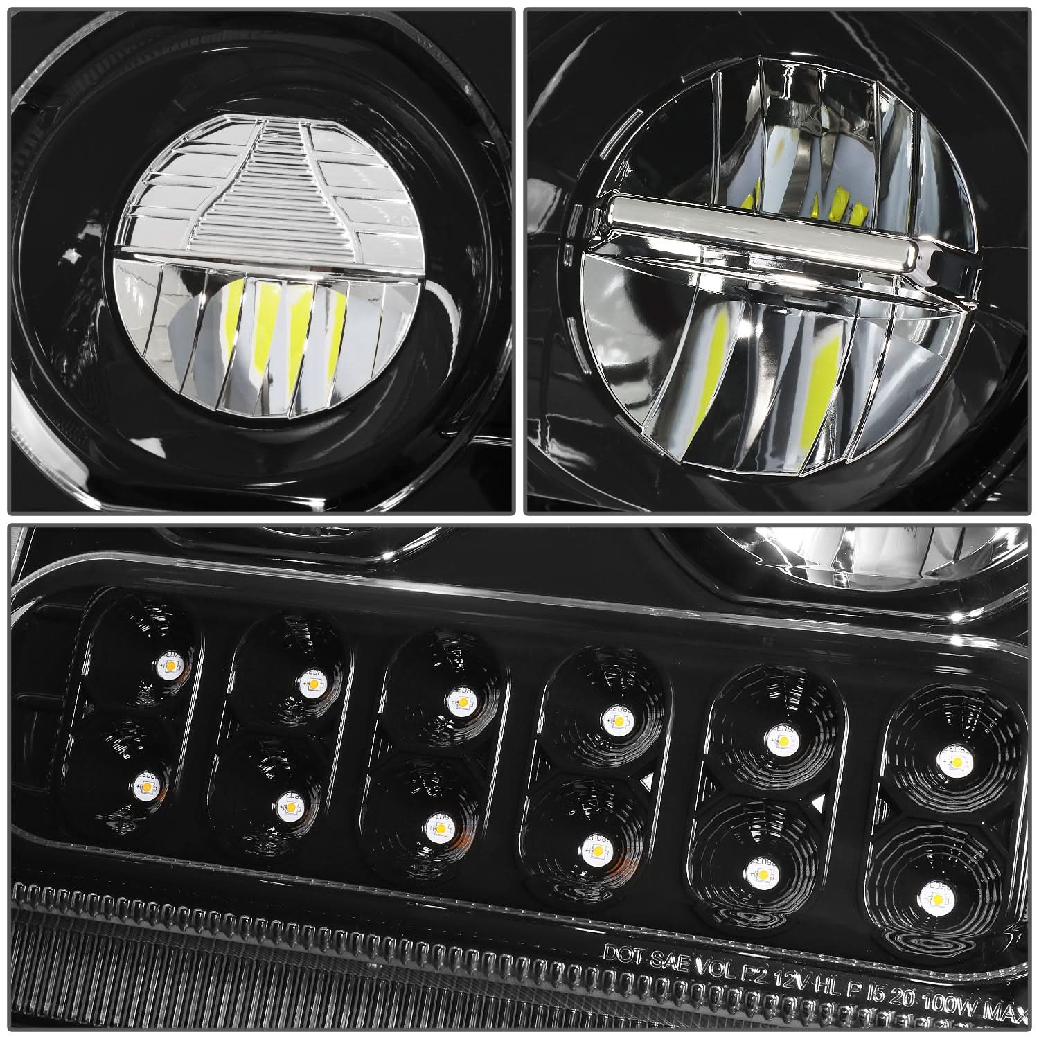 2019-2022 Kenworth W990 Black Headlights