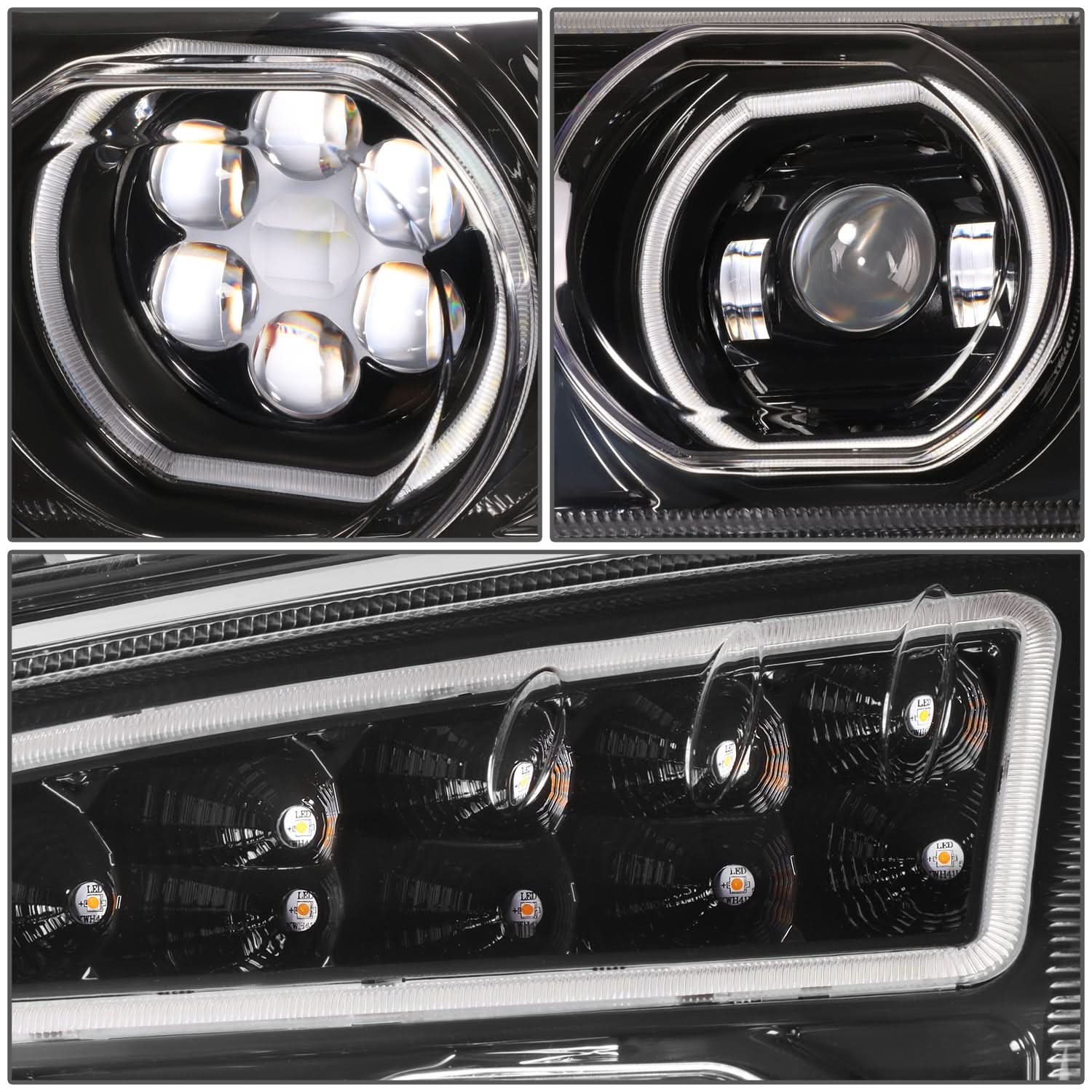 2019-2022 Kenworth T880 Black Headlights