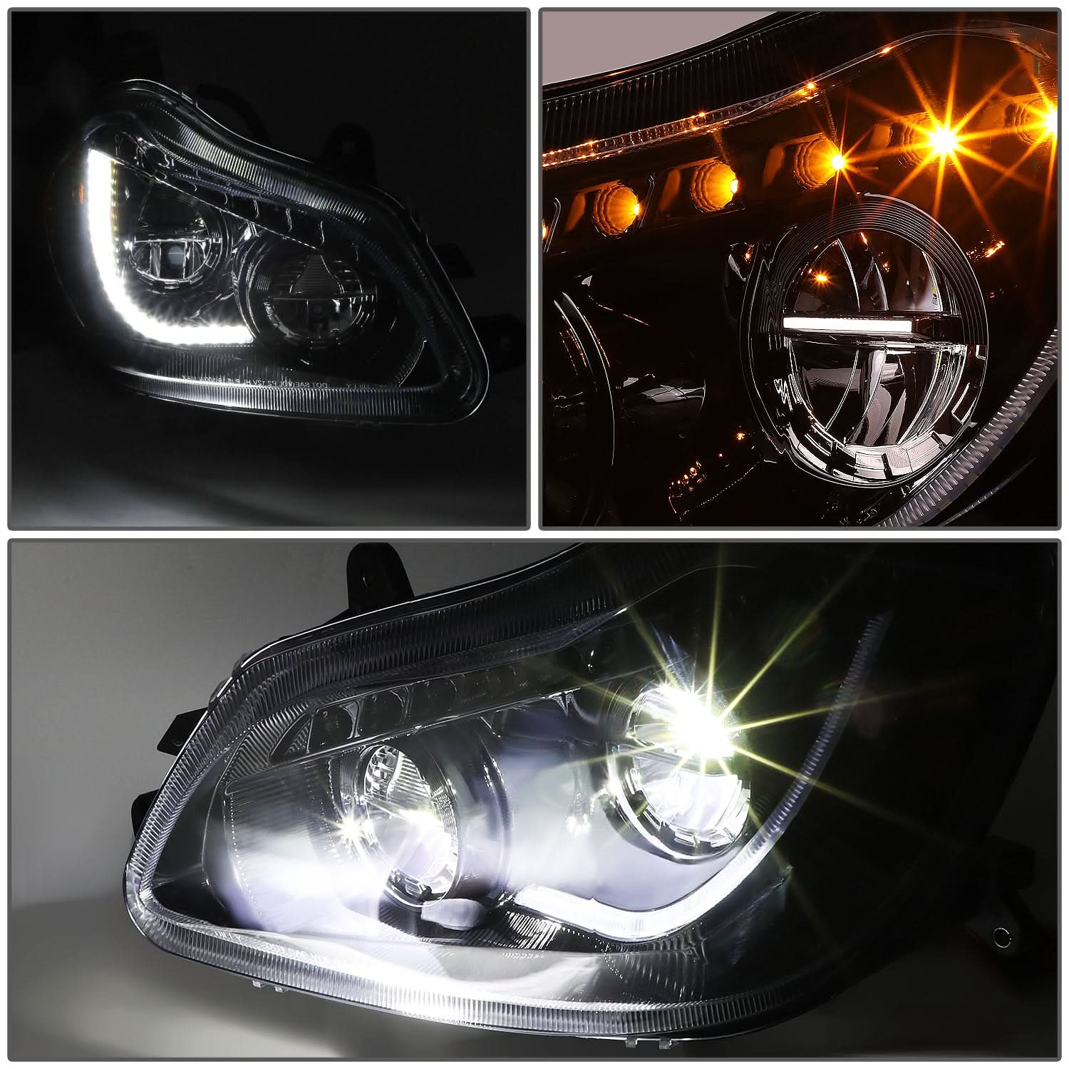 2013-2021 Kenworth T680 Black Headlights