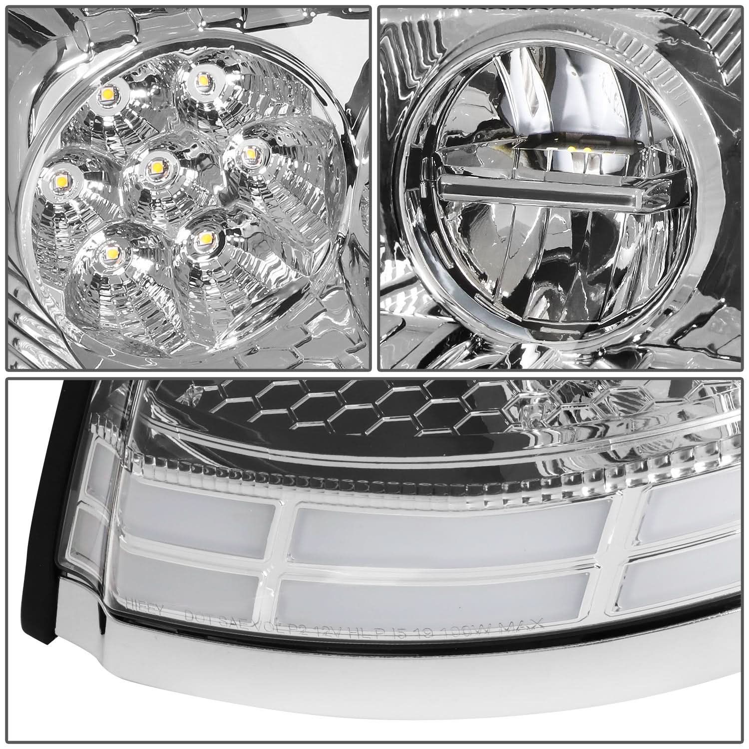03-17 Volvo VN VNL VNM VNX LED Switchback Headlights Chrome