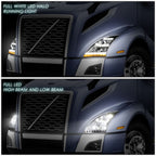 18-21 Volvo VNL/VNR Sequential LED Headlights Chrome
