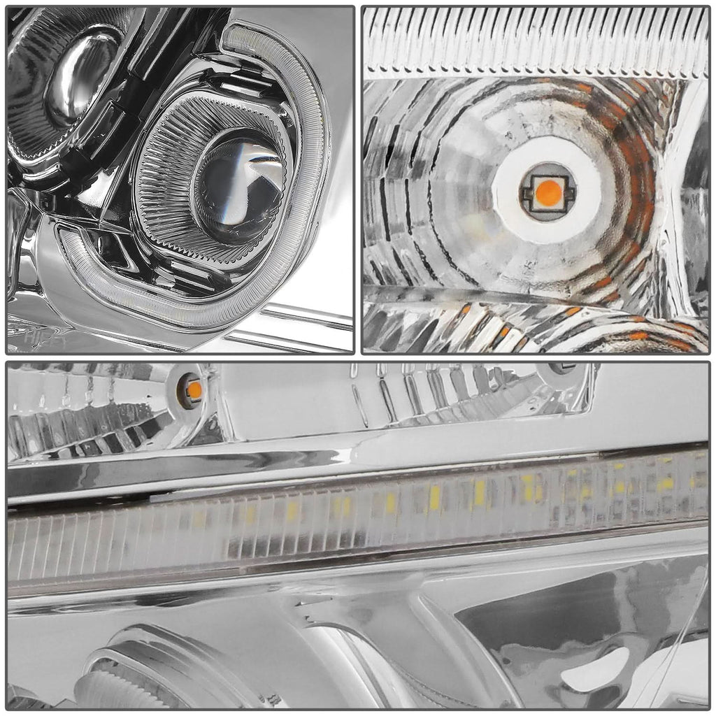 2008-2017 Freightliner Cascadia LED Halo Projector Headlights Chrome