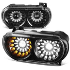 2008-2014 Dodge Challenger LED Headlights Black