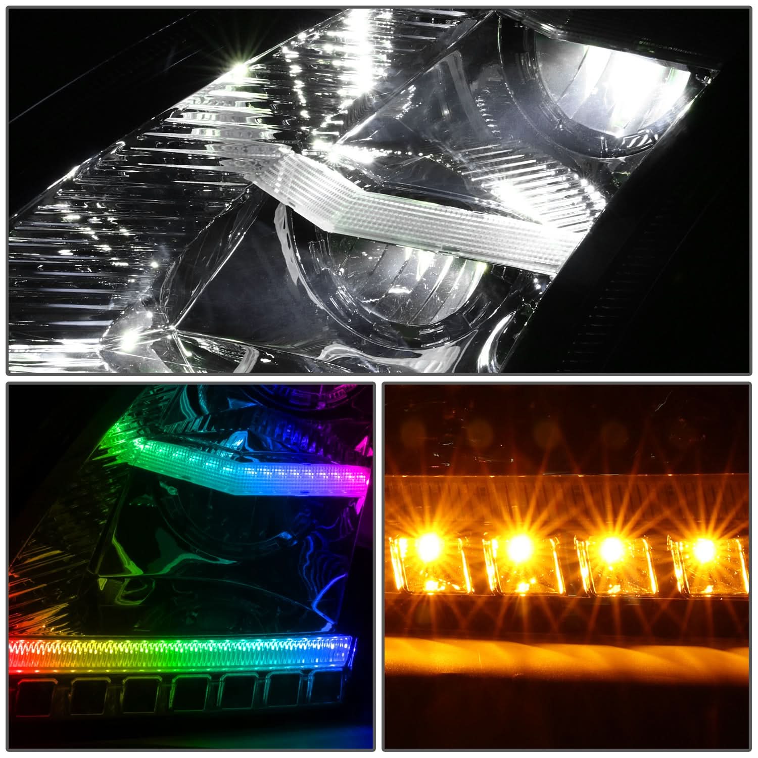 18-21 Volvo VNL VNR Full LED RGB DRL Sequential Turn Signal Headlights