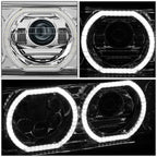 2018-2023 Volvo VNL/VNR White Halo Ring Chrome Headlights