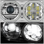 2018-2023 Volvo VNL/VNR White Halo Ring Chrome Headlights