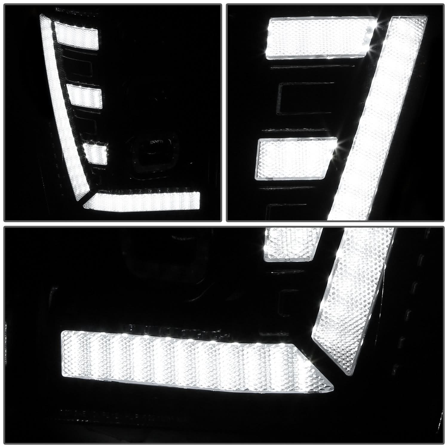 11-16 Ford F-250/350/450 Super Duty White 3D Light Bar Sequential Headlights