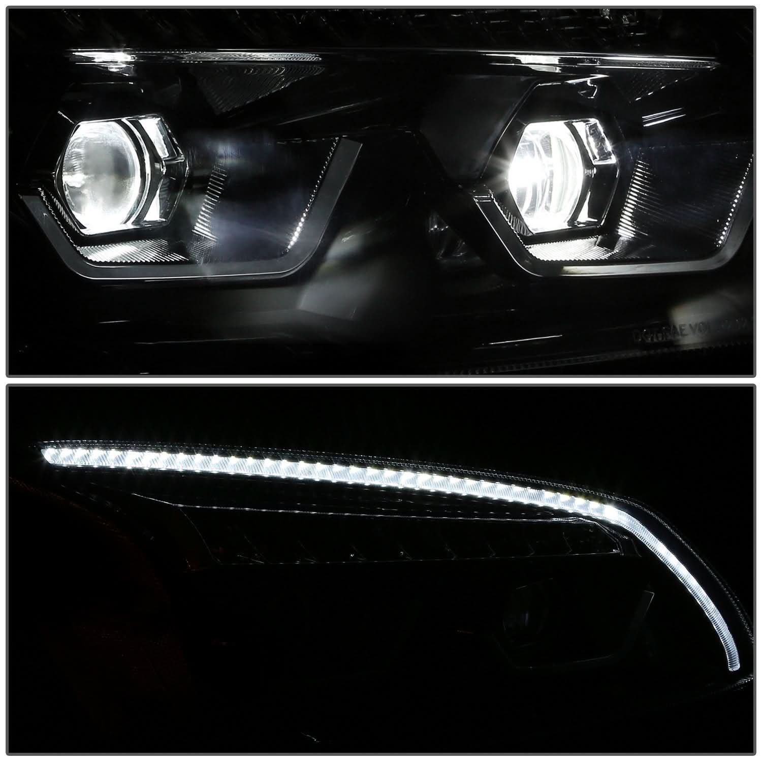 2008-2017 Kenworth T660 LED Sequential Projector Headlights Black