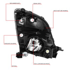 2006-2009 Toyota Prius HID Xenon Headlights Black Housing Clear Corner