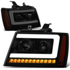 07-14 Chevy Avalanche Tahoe Suburban LED DRL C-Bar Headlights