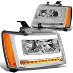 07-14 Chevrolet Avalanche Tahoe Suburban LED DRL C-Bar Headlights