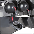 07-14 Chevrolet Silverado Rectangle LED DRL Headlights Black Housing