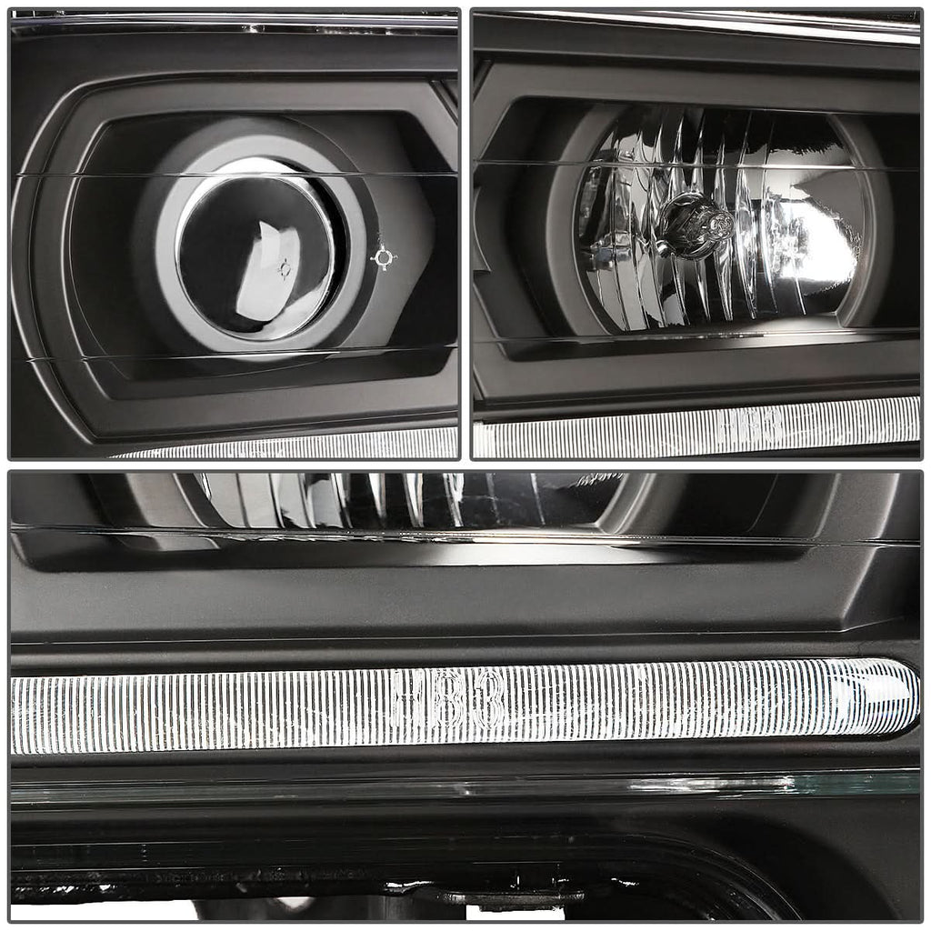 02-09 Chevrolet Trailblazer LED DRL OE Style Headlights - Black Housing