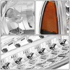 99-04 Ford F-250/F-350 LED DRL Headlights Chrome Housing Amber Corner