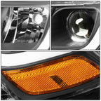 14-16 Jeep Grand Cherokee Projector Headlights Black Housing Amber