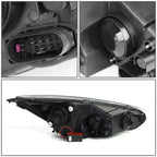 2015-2017 Ford Focus LED Dual Halo Projector Headlights Chrome